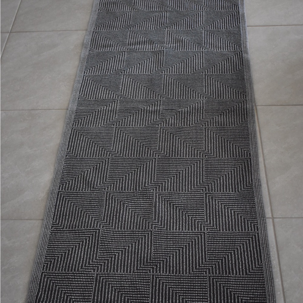 CB2 Black and Gray Geometric Bath Mat